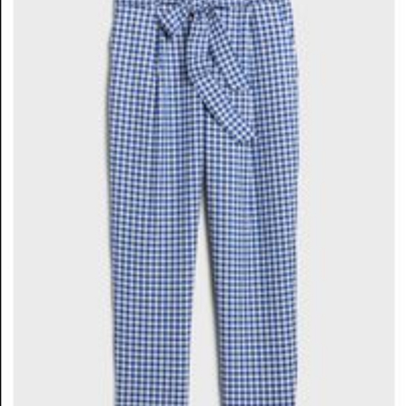 Banana republic gingham blue 12 crop pants NWT - Picture 1 of 4